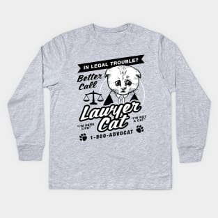 Lawyer Cat Kids Long Sleeve T-Shirt